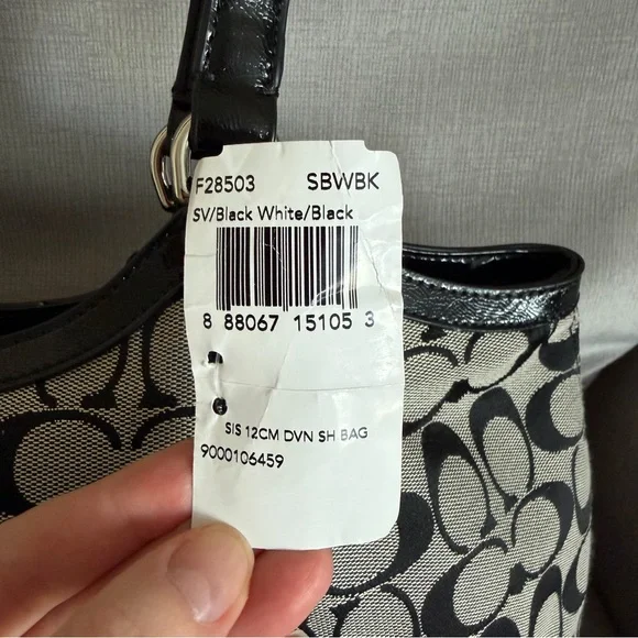 NWT Coach Vintage Signature Black and Gray Tote Bag - Picture 9 of 14